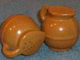Guernsey shakers glazed fawn brown